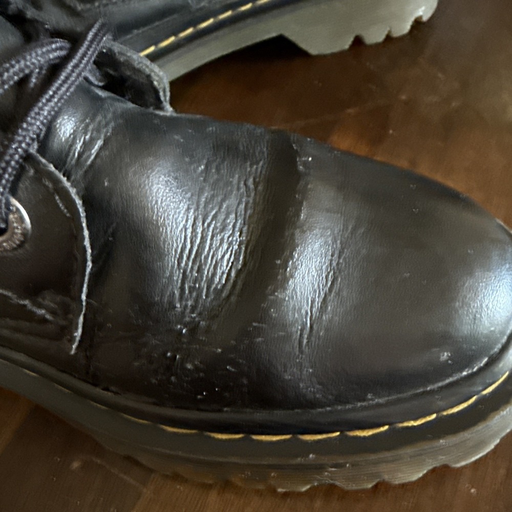 Dr Martens Combat Boots Womens 6 Luana Back Leather Lace Up Retro Grunge Docs - Picture 8 of 10